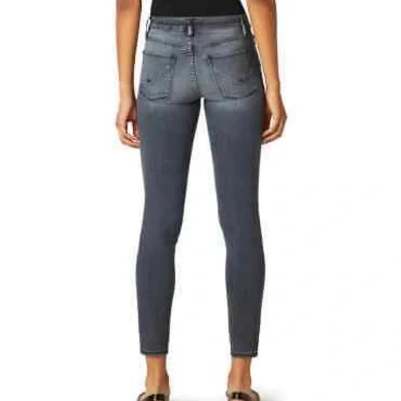HUDSON Grey Black Nico Mid-Rise Super Skinny Ankle Stretch Jeans - Picture 3 of 12